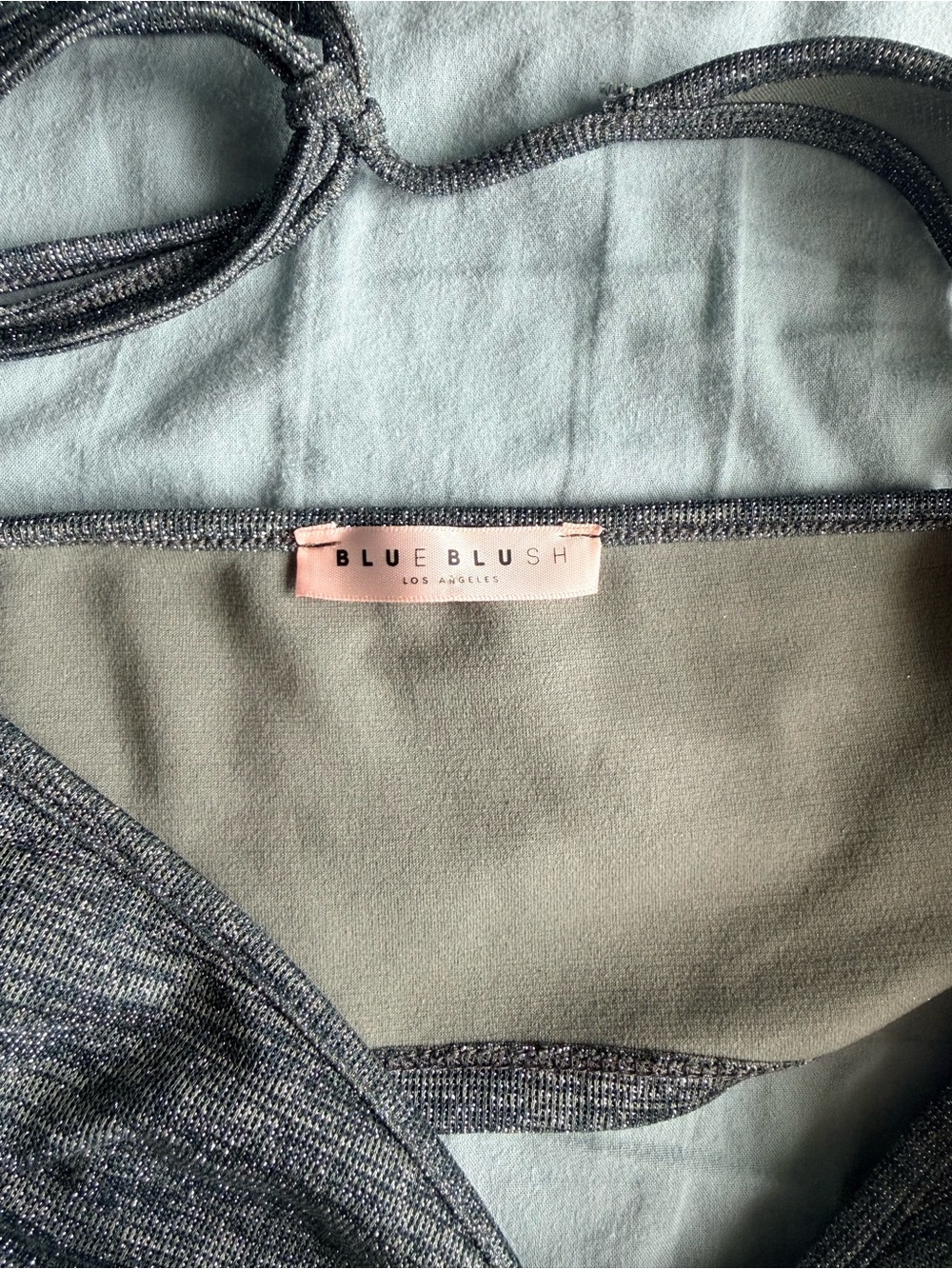 Blue Blush Metallic Gray Halter Bodycon Dress - Picture 3 of 3